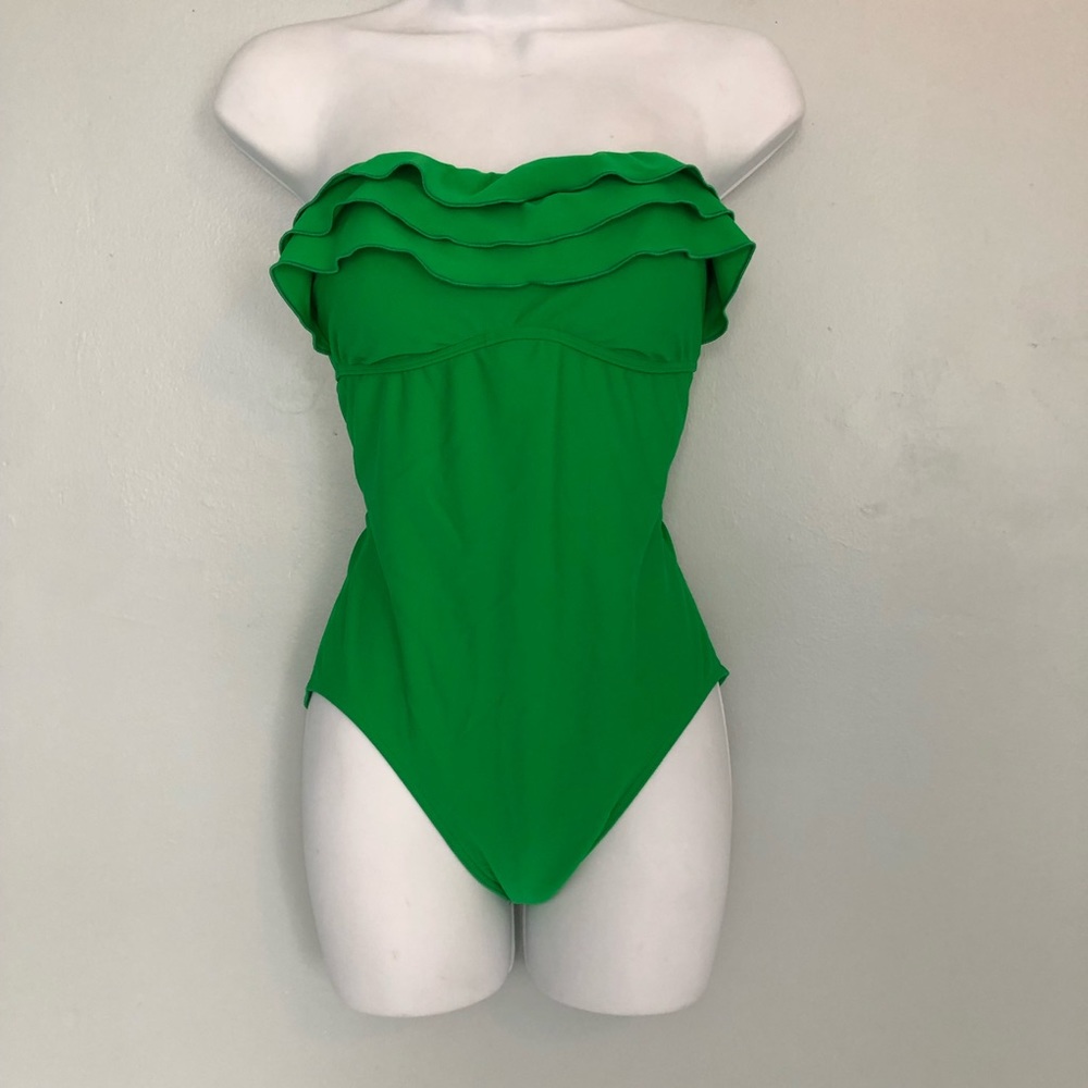 Be‎ Creative Green Ruffled Bathing Suit Sz. M - Picture 2 of 6